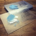 Translucent 30ml Plastic Business card with chrome silver foil embossment
